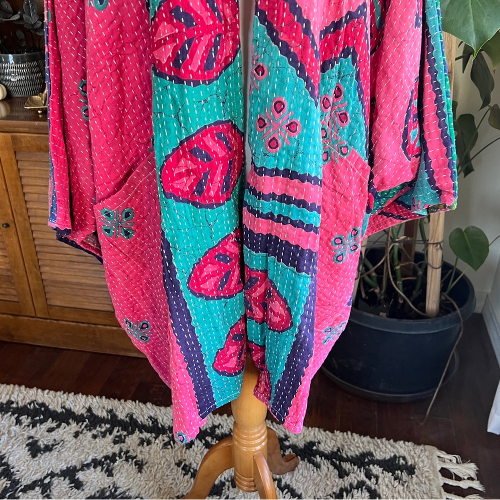 Kantha Bae Gaia Colorful Floral Kimono NWOT OS - Picture 6 of 16